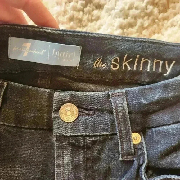 7 for all mankind Dark Blue skinny Jeans, sz 25 - Picture 3 of 5